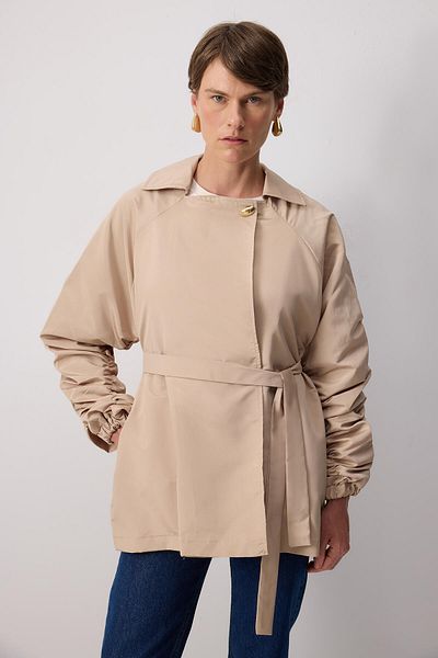 Touché Privé Belted Sleeve Gathered Micro Jacket