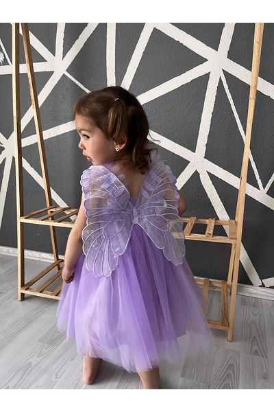 Serackids Girl Baby Kids Winged Birthday Party Wedding Special Occasion Tulle Tutu Lined Princess Christmas Dress
