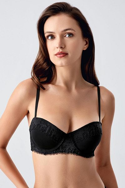 C&City Σουτιέν Push Up Lace Λεπτομερές C18375 Μαύρο