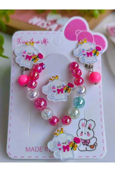 Nisankids Cinnamoroll Earrings-Ring-Bangle Set of 3