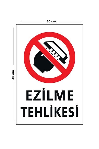 Lucena Metal Crushing Hazard 30 cm X 40 cm A3 Size Warning Sign Diversion Sign