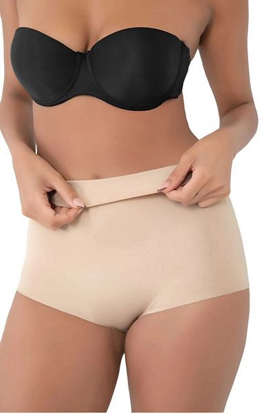 MYS GRUP TEKSTİL 2 Pieces Laser Cut (1 Piece Black - 1 Piece Skin) 2 Size Slimming Silicone Slip Corset Without Traces /3005