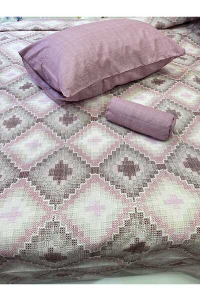 ŞENER HOME Canvas Patterned Sheet Elastic Single Pique Set - Lilac