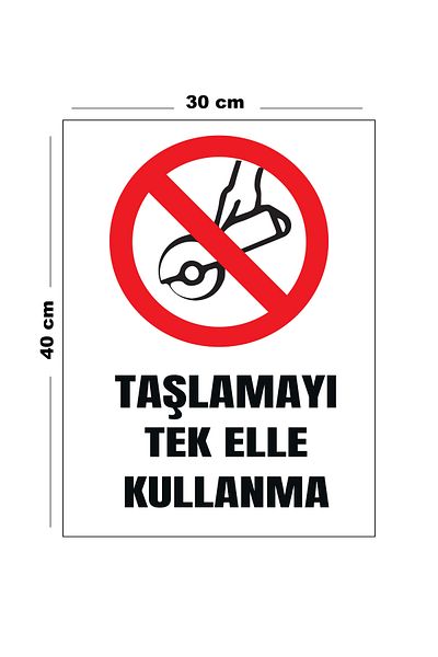 Lucena One Handed Use of Metal Grinding 30 cm X 40 cm A3 Size Warning Sign Diversion Sign