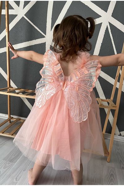 Serackids Girl Baby Kids Winged Birthday Party Wedding Special Occasion Tulle Tutu Lined Princess Christmas Dress