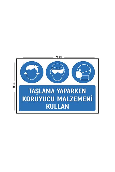 Lucena Use Protective Material When Grinding Metal 30cm X 40cm A3 Size Warning Sign Direction