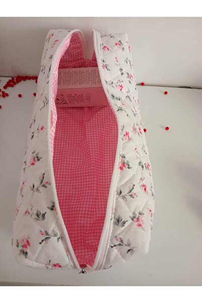 Pink Rose Patterned Travel Bag For Hair Stylers - Xxl Oversized Organized Fiber Filled