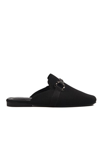 AYAKMOD 277132 Z Чорні жіночі трикотажні капці з закритим носком