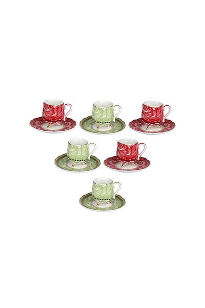 Lucky Art Lancelot Bone 6-Piece Coffee Cup Set
