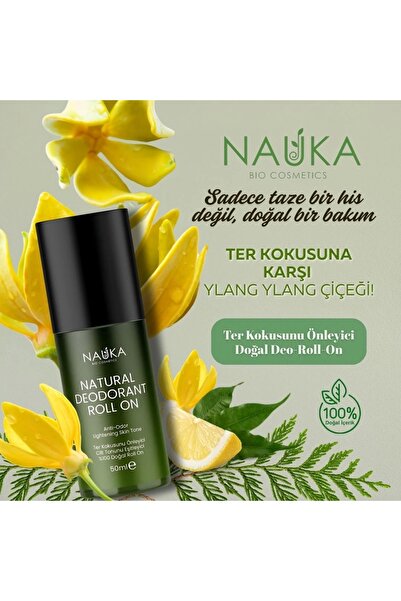 nauka NATURAL DEODORANT ROLL ON YLANG YLAN & CEDAR & LEMON