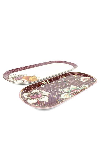 Le Atölye Magenta 2 Oval Serving Plate 20x43 16x34cm