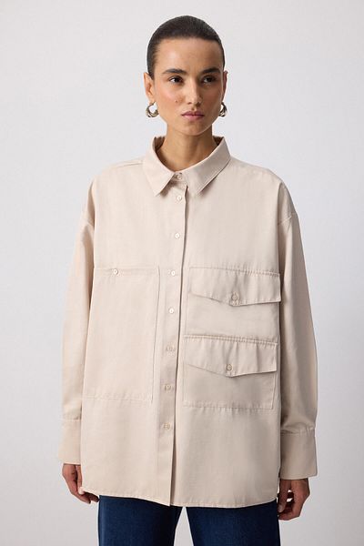 Touché Privé Oversize Shirt with Double Cap Detail