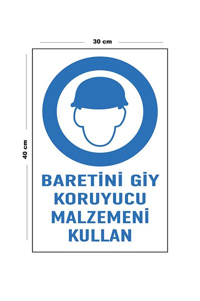 Lucena Wear Metal Helmet Use Protective Material 30 cm X 40 cm A3 Size Warning Sign Direction