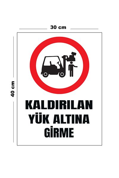 Lucena Metal Enter under Lifted Load 30cm X 40cm A3 Size Warning Sign Diversion Sign