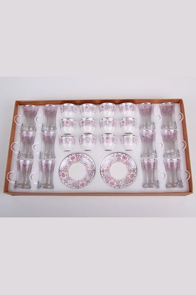 Generic طقم فناجيل قهوة وكاسات شاي