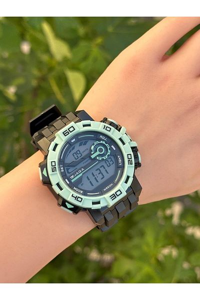 Jaga Digital 2 Years Warranty Alarm+Stopwatch+Light and Calendar 5 Atm Young Sports Men's Wristwatch Jg003