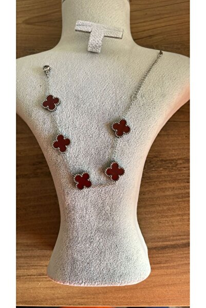 stainles steel سوار نسائي من الفولاذ باللون الأحمر