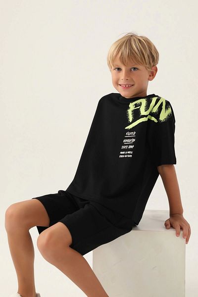Rolypoly Boy's Black Bermuda Suit