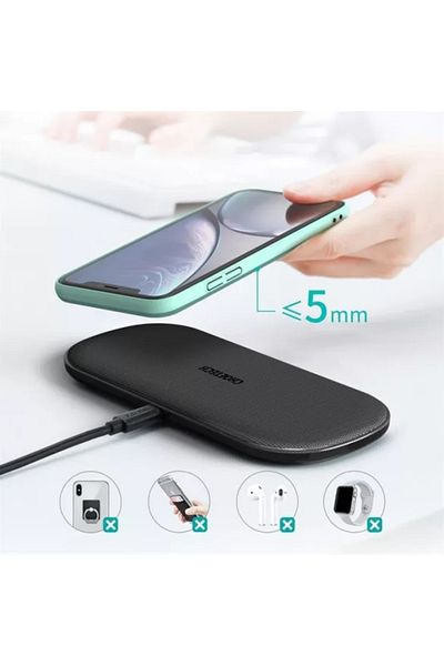 CHOETECH Încărcător wireless cu încărcare duală, suport wireless, tehnologie Qi cu 5 bobine, Choetech - Negru