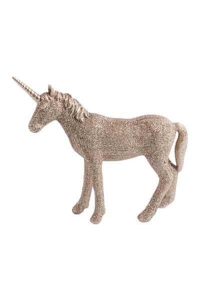 Zenlife Figurină decorativă unicorn auriu texturat, 17,5 x 5,5 x 15,5 cm