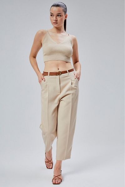 Jamila Belted Carrot Cut Women's Trousers