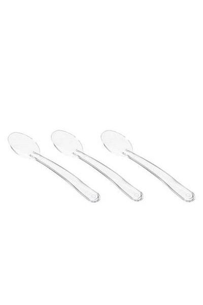 KENT Plastic Ice Cream and Dessert Spoon Transparent 50 Pcs