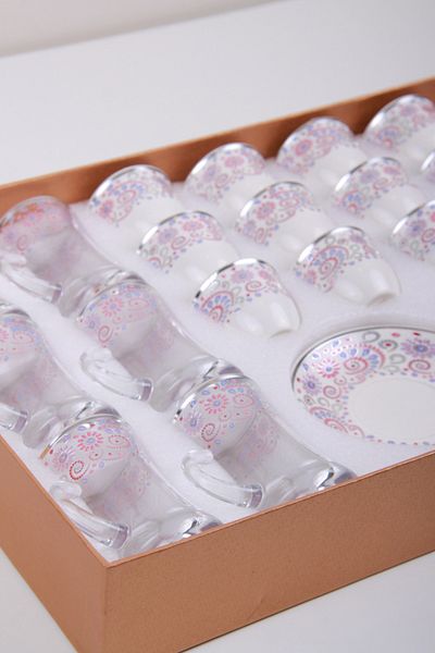 Generic طقم فناجيل قهوة وكاسات شاي