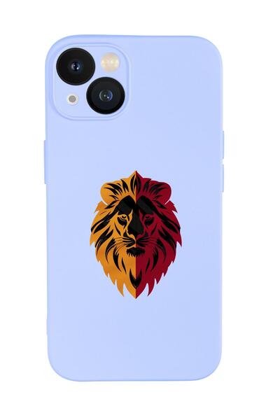mooodcase iPhone 13 Uyumlu Sarı Kırmızı Aslan Desenli Kamera Korumalı Premium Silikonlu Telefon Kılıfı