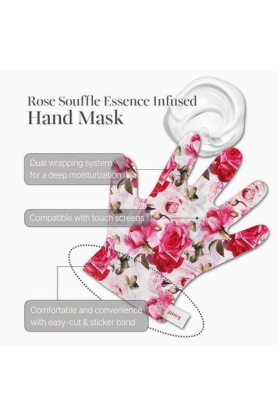 Petitfee Hand mask, Rose Petal Satin, PETITFEE, 1 pair