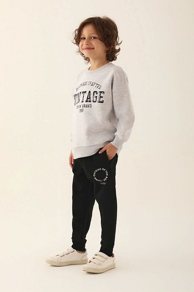 Rolypoly Vintage Denim Brand Gray Boys' Tracksuit Set