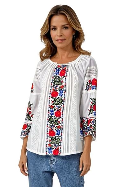 rody's forever Women's blouse type R23, white/green