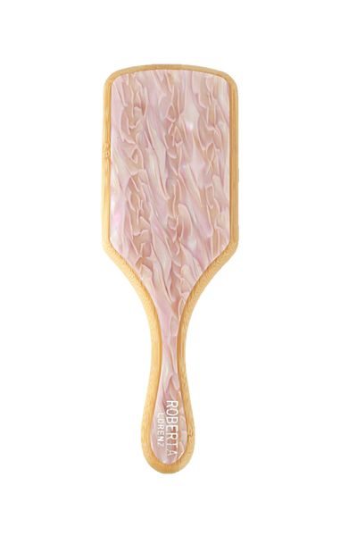 Roberta Lorenz Pink Pearlescent Natural Bamboo Comb