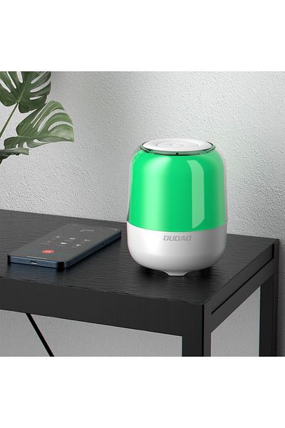 DUDAO Wireless Speaker, Bluetooth 5.0, 5 W, 1200 mAh Battery, RGB Lighting, LED, TF/SD Card Reader - White