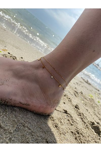 kurukafagift Anklet Steel Star Figured Double Adjustable Model