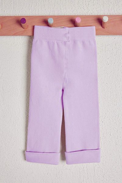 Katia&Bony Leggings Copii Bumbac Pantaloni Liliac Inchis