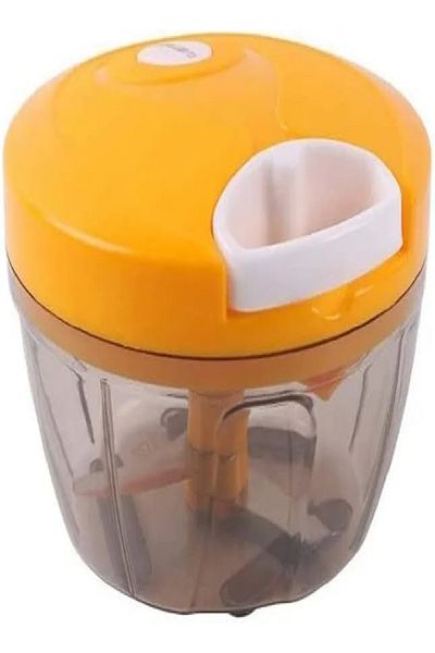 CLASSYTOUCH Manual Food Chopper & Blender – Powerful Hand Processor for Vegetables – Yellow & White