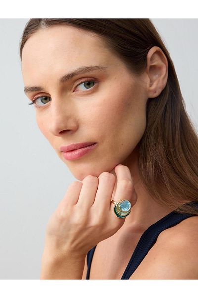 Jimmy Key Blue Oval Figured Ring