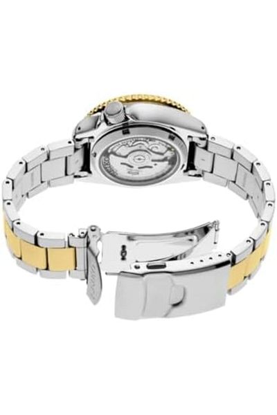 Seiko SRPK24, Men Sport, GMT, Mechanical, Automatic, Stainless, Two Tone, Brown Dial, 100m WR