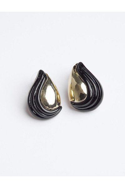 Jimmy Key Black Elegant Drop Figured Earrings