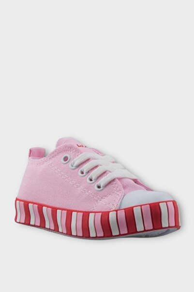 Liger حذاء رياضي برباط من الكتان للأطفال من الجنسين باللون الوردي