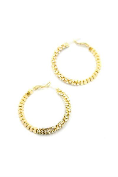 Royaleks Jewelled Hoop Earrings - Gold