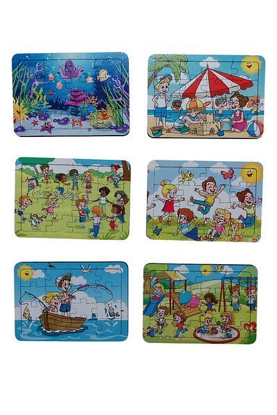 Fizello 6 Pieces 16 Pieces Educational and Instructional Wooden Children's Puzzle & Jigsaw Baby Kids Toy