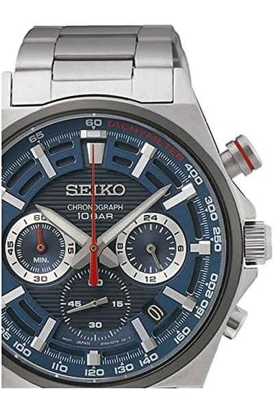 Seiko Men's Chronograph Watch Blue Dial SSB407P1