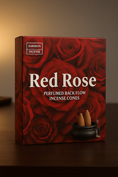 Hyge Kırmızı Güllü Geri Akış Tütsü 10'lu | Red Rose Parfumed Backflow Incense...