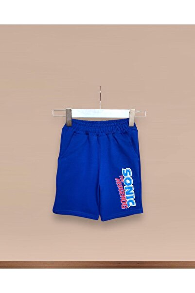 LİTTLE TORTOİSE Erkek Çocuk Mavi 2 iplik Şardonlu Sonic Baskılı Sweatshirt / Eşofman Takımı