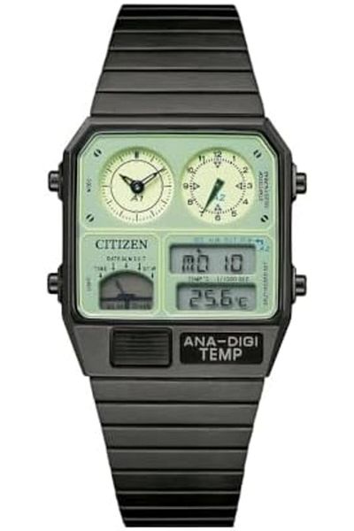 Citizen Analog-Digital Luminous Black Stainless Steel Watch JG2147-85X