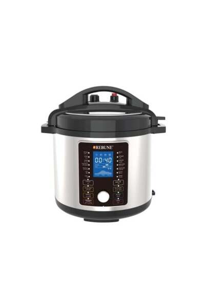 Biki Ribon Electric Pressure Cooker and Oil Fryer 8L - 1200W - Silver