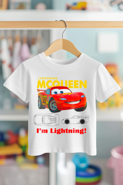 BookOrBook تي شيرت أطفال لايتنينج ماكوين 100٪ قطن 100٪ قماش عالي الجودة