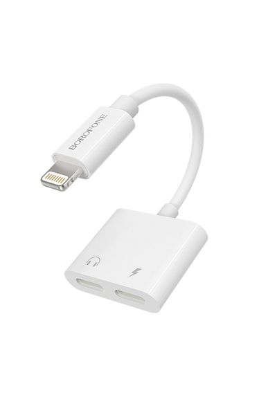 Borofone BV11 digital audio converter for Lightning to 2 Lightning ports, white