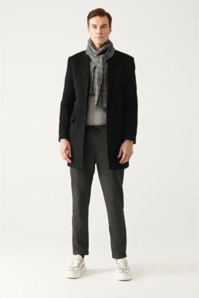 Avva Pantaloni de jogger flexibili cu dungi cu șireturi, antracit, cu talie e...